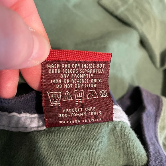 VTG Tommy Hilfiger Red Label green graphic ringer tee early 2000s sz XL - Picture 6 of 7